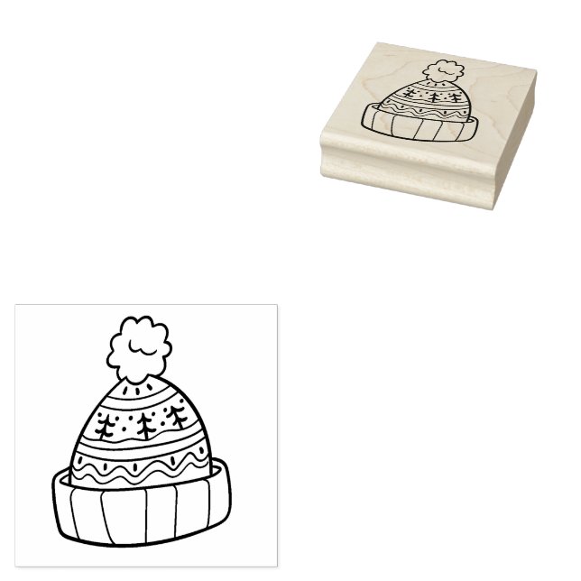 Winter Hat Rubber Stamp (Stamped)