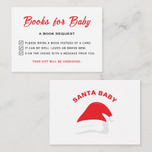 Winter Hat Santa Baby Shower Please Bring A Book Enclosure Card