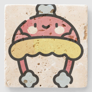 winter hat stone coaster