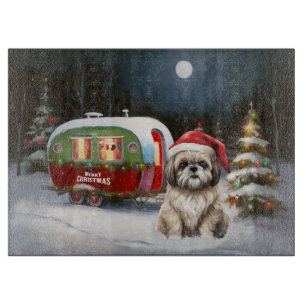 Winter Havanese Caravan Christmas Adventure Cutting Board