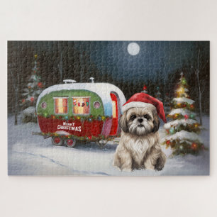 Winter Havanese Caravan Christmas Adventure Jigsaw Puzzle