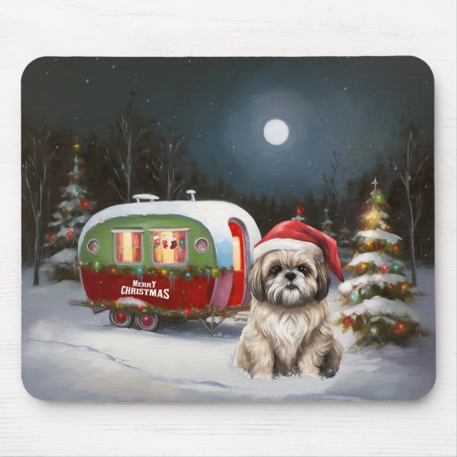 Winter Havanese Caravan Christmas Adventure Mouse Pad (Front)