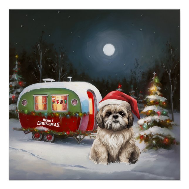 Winter Havanese Caravan Christmas Adventure Poster (Front)