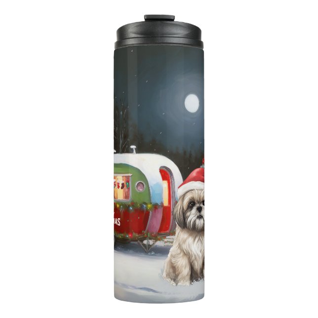 Winter Havanese Caravan Christmas Adventure Thermal Tumbler (Front)