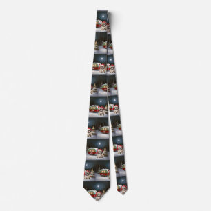 Winter Havanese Caravan Christmas Adventure Tie