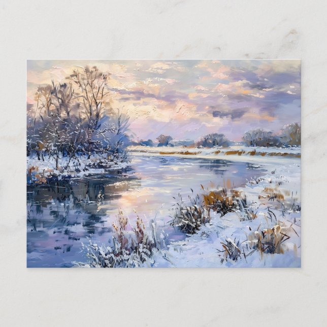 Winter Havel River Landscape Holiday Postcard (Front)