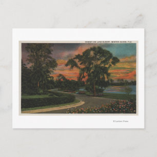Winter Haven, Florida - Sunset View of Lake Postcard