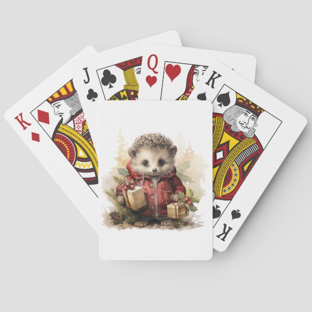Winter Hedgehog Playing Cards (Back)