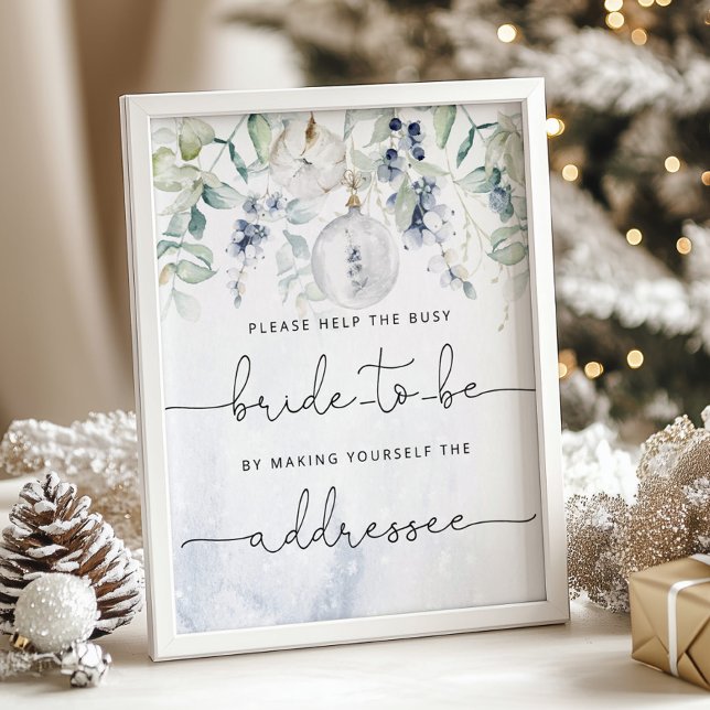 Winter help the busy bride Address an Envelope Poster (Creator Uploaded)