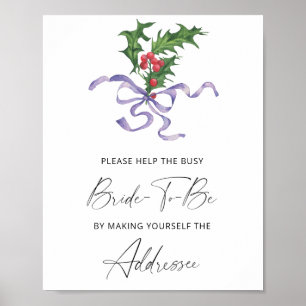 Winter - help the busy bride Address Poster