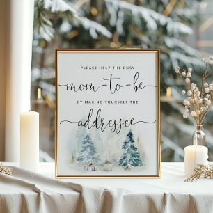 Winter Help the Busy Mum  Address an Envelope Poster