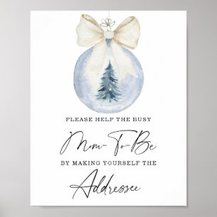 Winter Help the Busy Mum-to-Be Address an Envelope Poster