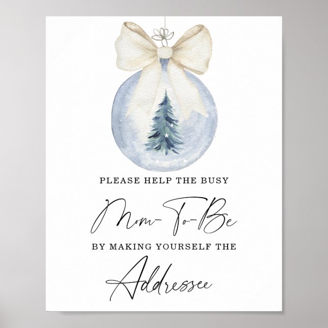 Winter Help the Busy Mum-to-Be Address an Envelope Poster (Front)