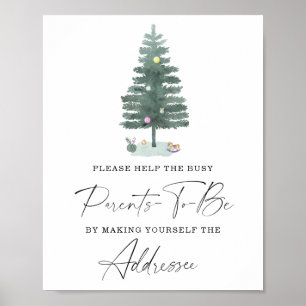 Winter Help the Busy Parents-to-Be Addressee Poster