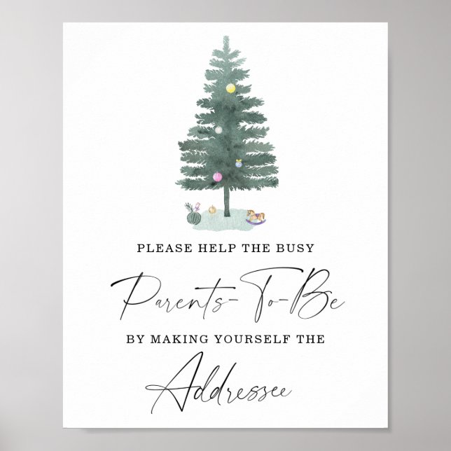Winter Help the Busy Parents-to-Be Addressee Poster (Front)