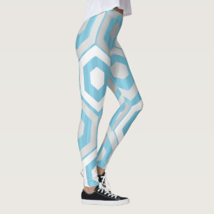 Winter Hexagons and Stripes Leggings