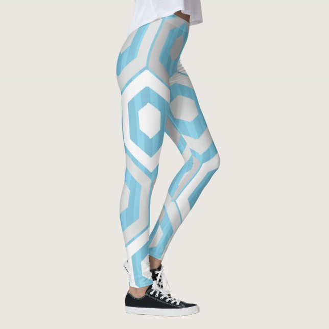 Winter Hexagons and Stripes  Leggings (Right)
