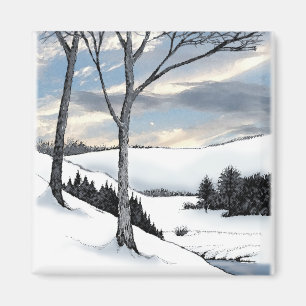 Winter Hillside Magnet