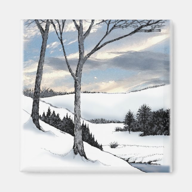 Winter Hillside Magnet (Front)