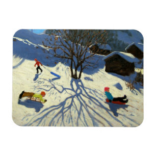 Winter hillside Morzine France Magnet