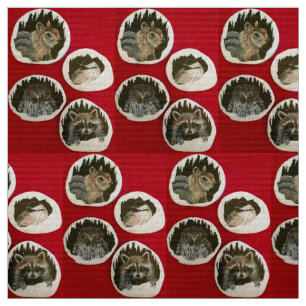 "Winter Holiday Animals" Fabric