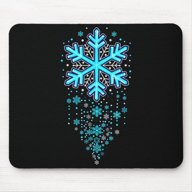 Winter Holiday Apparel - Blue Snowflake Cascade, I Mouse Pad (Front)
