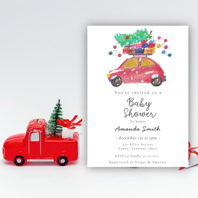 Winter holiday baby shower invitation (Creator Uploaded)