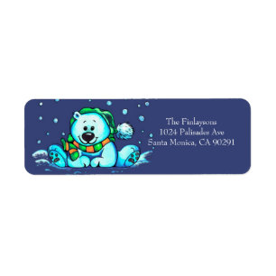 Winter Holiday Bear Return Address Label