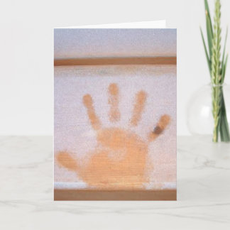 Winter Holiday Card: "hand print in frost" Card