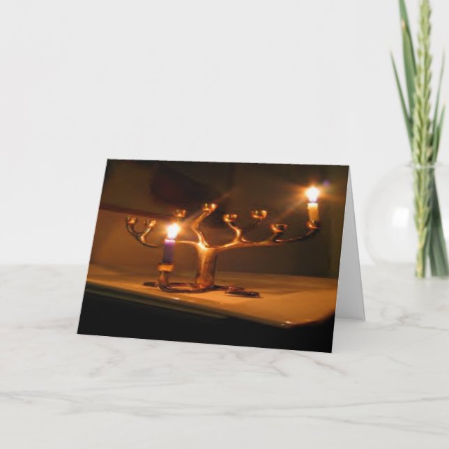 Winter Holiday Card: "light the menorah" (Front)