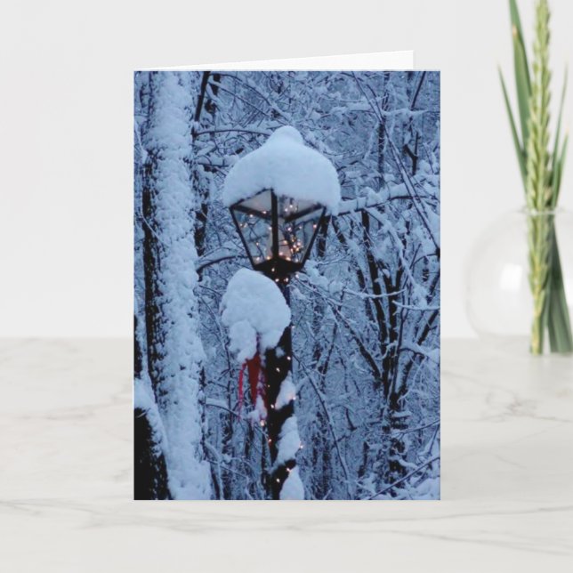 Winter Holiday Card: "Magic Lamp Post" (Front)