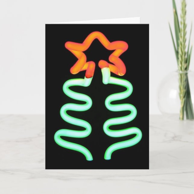 Winter Holiday Card: "Merry (neon) Christmas" (Front)