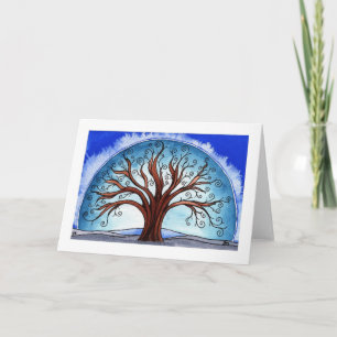 winter holiday card, "Spiral Tree" Card