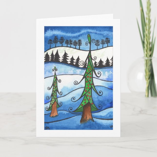 Winter holiday card, "Whimsical Winter" Card (Front)
