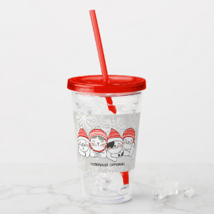 Winter Holiday Cats Acrylic Tumbler
