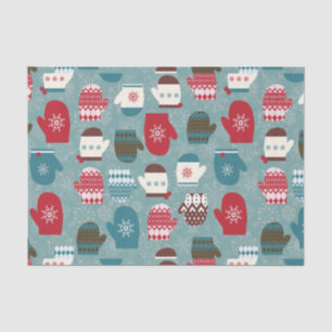 Winter Holiday Christmas Mittens Tissue Paper