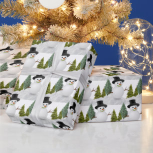 Winter Holiday / Christmas Snowman Craft or Gift  Wrapping Paper