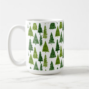 Winter Holiday Christmas Tree Pattern Coffee Mug