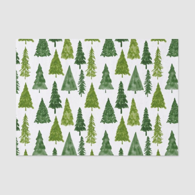 Winter Holiday Christmas Tree Pattern  Tissue Pape Tissue Paper (Front)