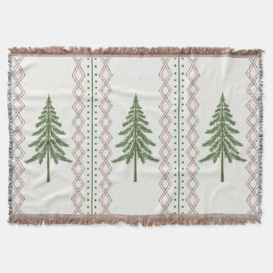 Winter Holiday Cosy Cabin Pine Tree Throw Blanket