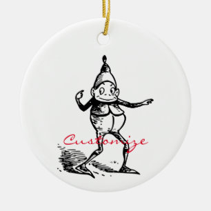 Winter Holiday Elf Gnome Thunder_Cove Ceramic Ornament