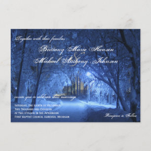 Winter Holiday Evening Snow Wedding Invitations
