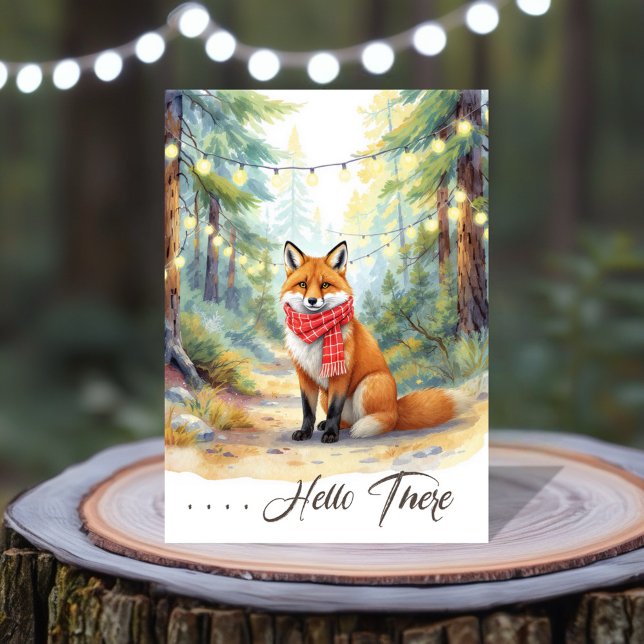 Winter Holiday Fox Card (Bring a touch of woodland magic to your holiday season with this charming illustration of a fox.)