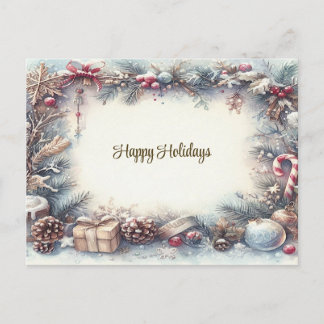 Winter Holiday Frame Postcard