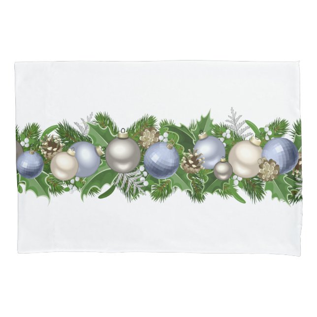 Winter Holiday Garland Pillowcase (Front)