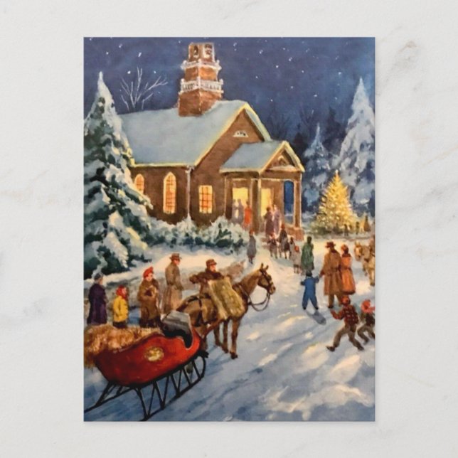Winter Holiday Gathering Postcard (Front)