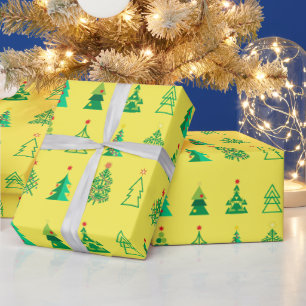 Winter Holiday Gifts Decoration Christmas Fir Tree Wrapping Paper