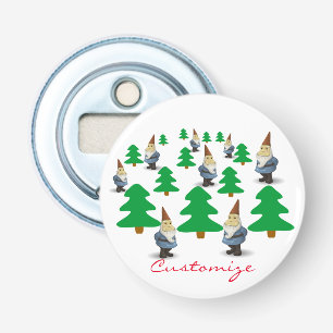 Winter Holiday Gnomes Christmas Trees Thunder_ Bottle Opener