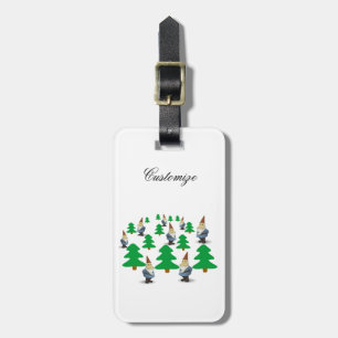 Winter Holiday Gnomes Christmas Trees Thunder_Cove Luggage Tag