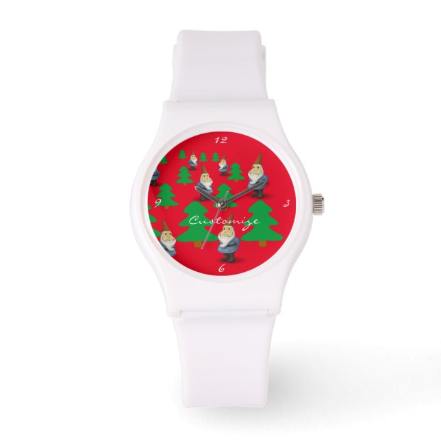 Winter Holiday Gnomes Christmas Trees Thunder_Cove Watch (Front)